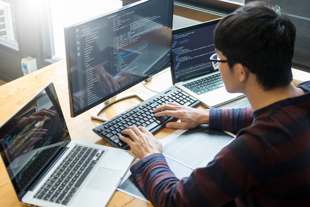 Person working on a computer