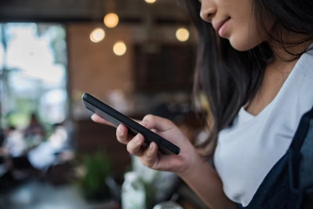 Female using a phone