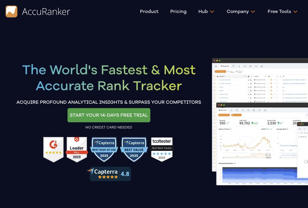 Accuranker home page